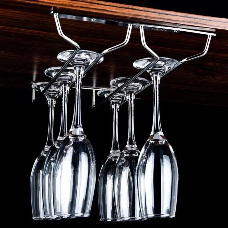 27 35cm Wine Glass Hanger Rack Stemware Glasses Home Bar Pub Holder Stainless Steel Kitchen Tools wine glass holder rack