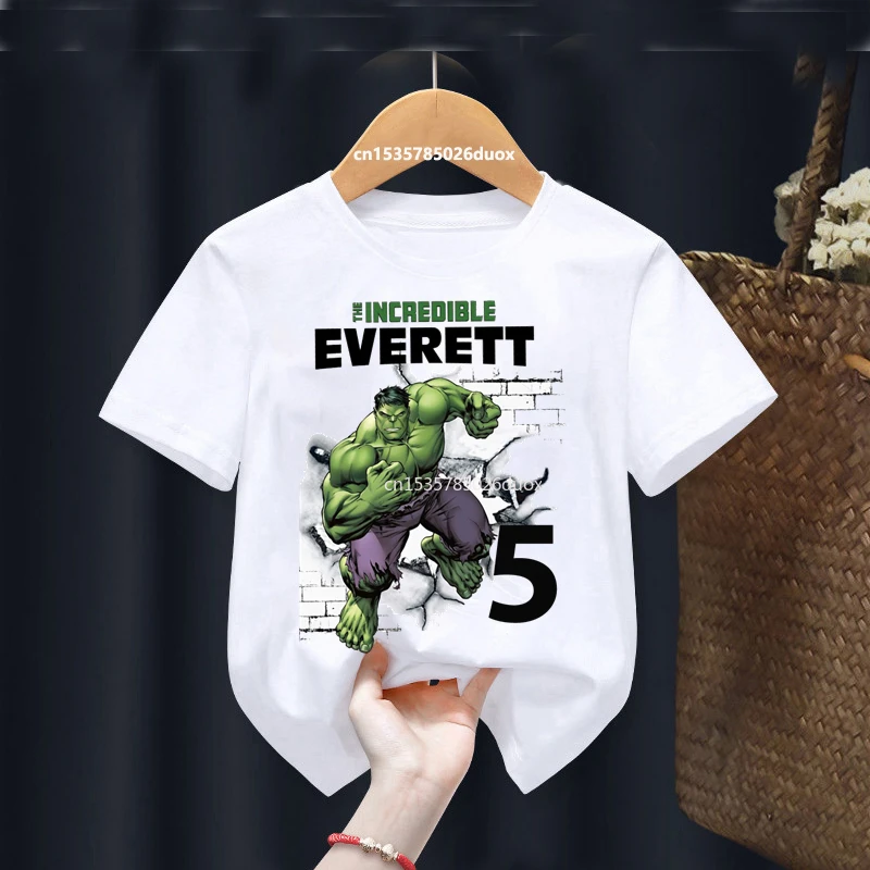 años Marvel Hulk cumpleaños niños camisas
