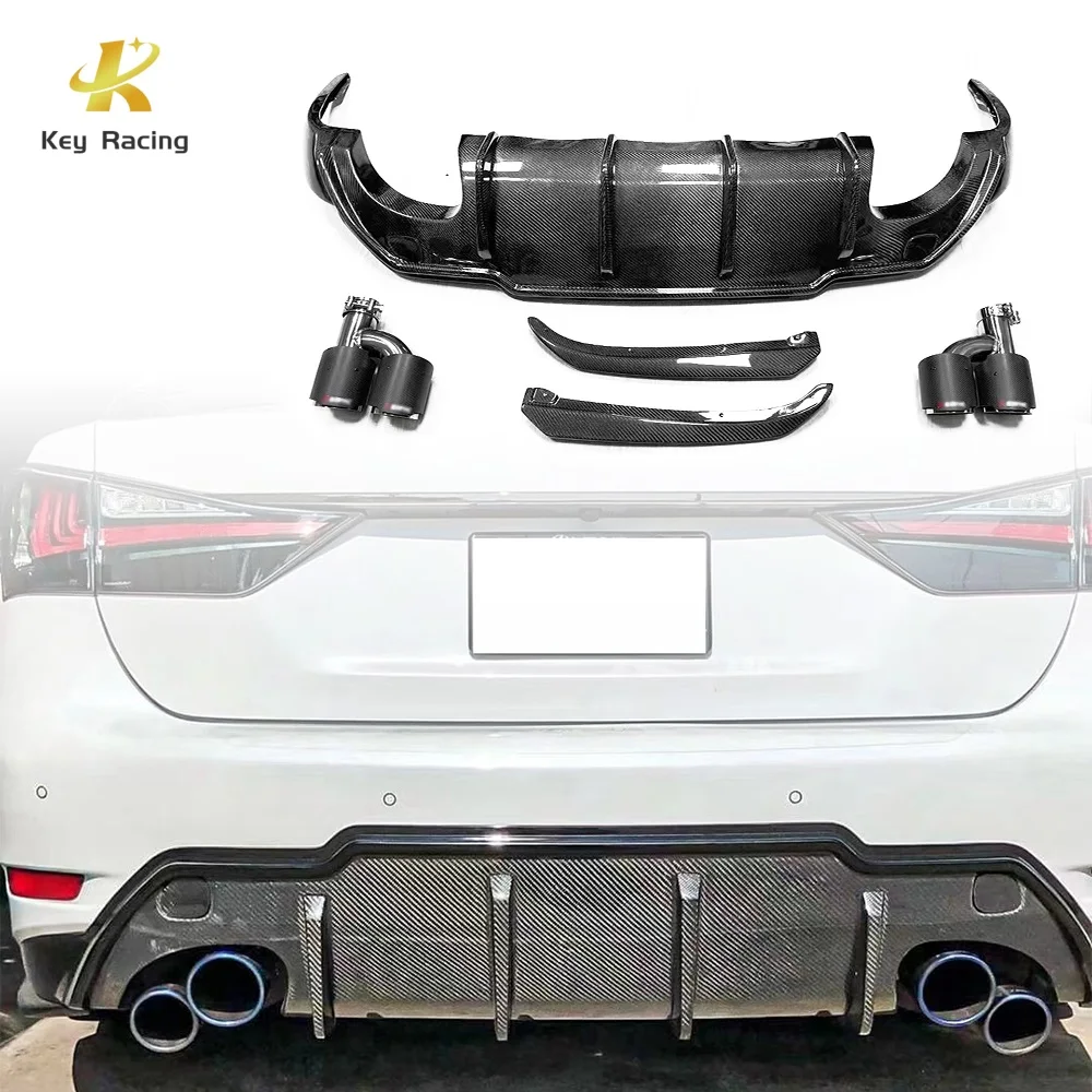 GS Accessoire Voiture Rear Bumper Diffuser Carbon Fiber Rear Diffuser ...