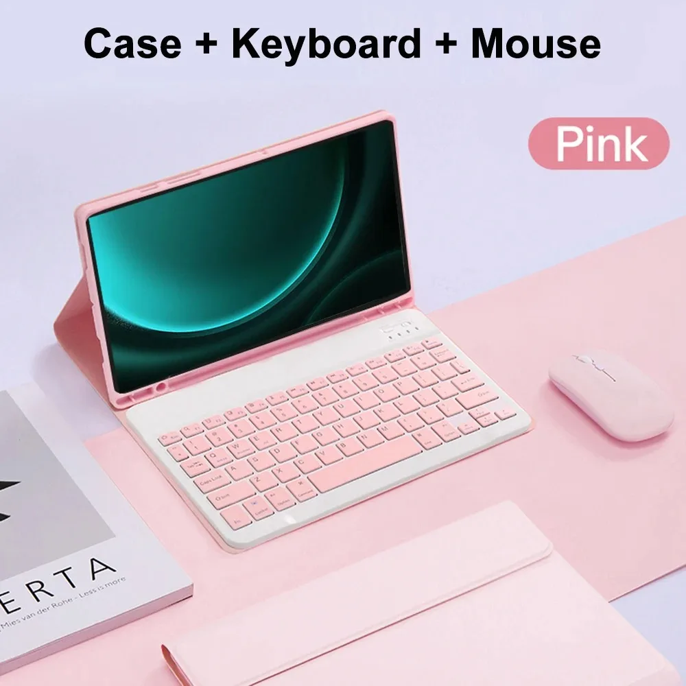 Premium Leather Tablet Case with Detachable Bluetooth Keyboard