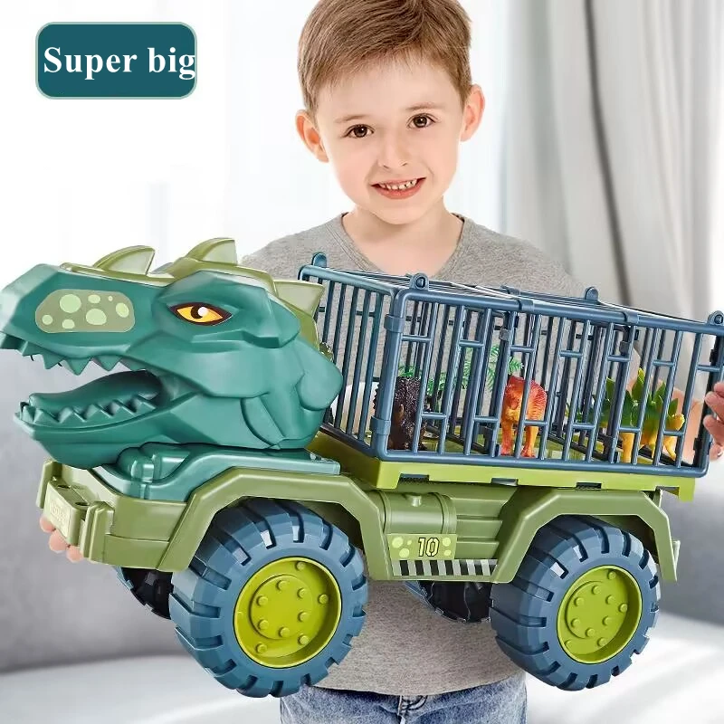 2023 New Dinosaur Excavator Engineering Vehicle Model Toy Children's Inertial Transport Vehicle Boy Girl Toy Dinosaur Gift Car multifunctional music and lighting robot can automatically transform dinosaur model inertial sliding electric kids toy car gift