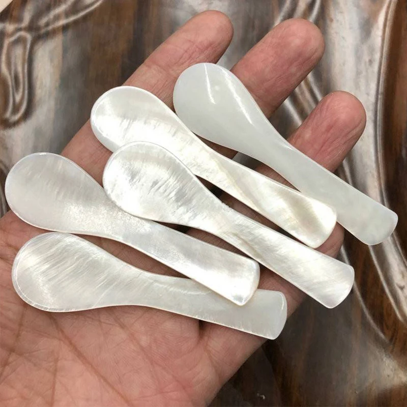

1PC Natural Shell Spoon Excellent Coffee Caviar Dessert Ice Cream Spoons Tableware Restaurant Serving Spoon Kitchen Accessories
