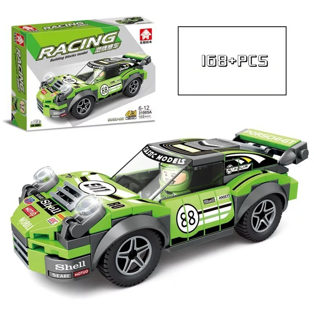 4 in 1 City Racing Car Speed Sports Building Blocks Bricks Classic Rally Super Racers Assembled Trucks Kits Toys Birthday Gifts building blocks toys