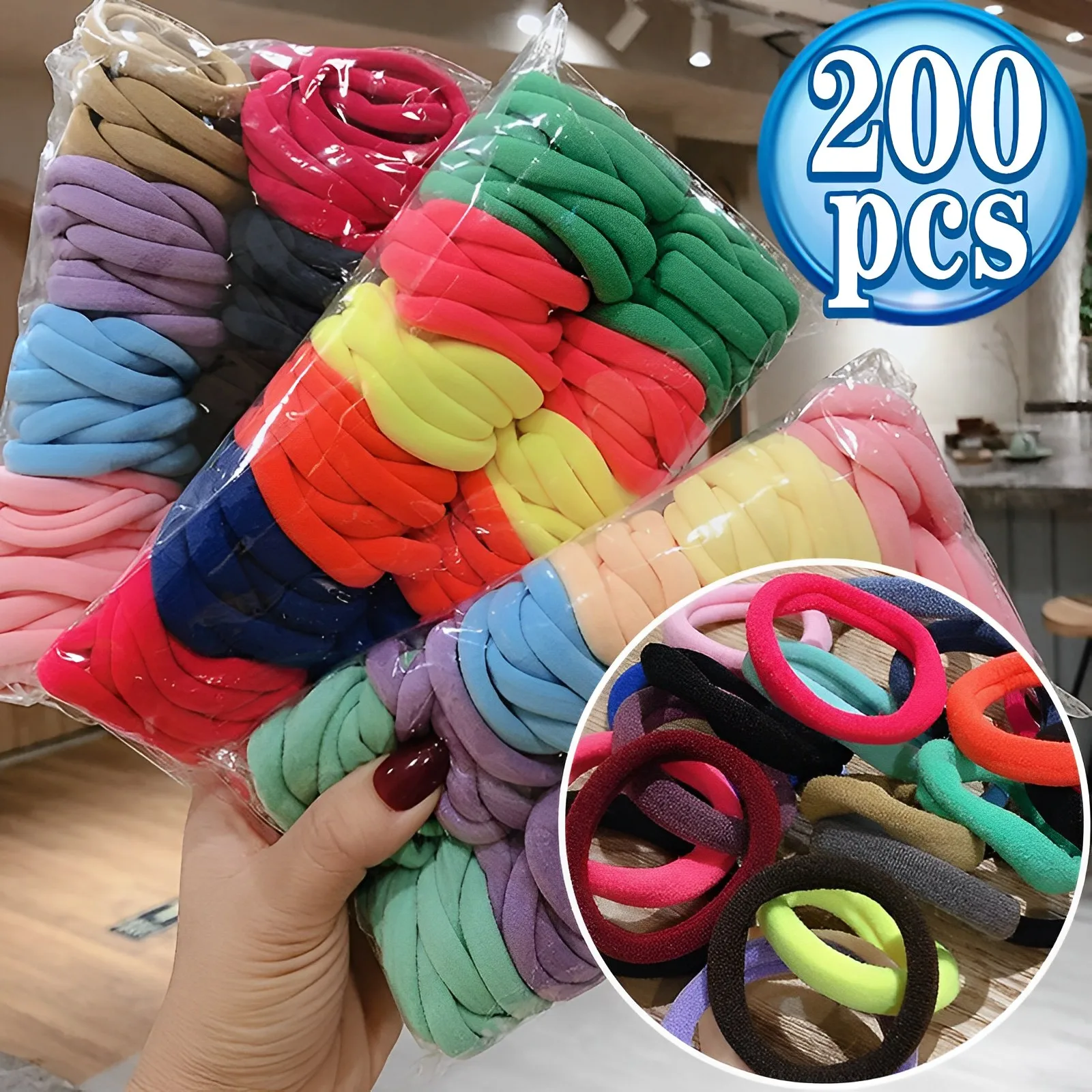 10/50/100 Pcs/set Women Girls Colors Soft Scrunchies Elastic Hair Band Lady  Lovely Solid Rubber Bands Female Hair Accessories - Hair Ties - AliExpress