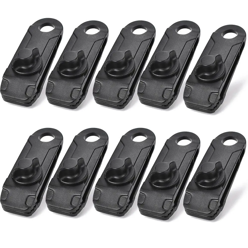 

10PCS Heavy Duty Camping Buckle Snap Hanger Tent Accessories Tent Clip Windproof Clip Fixed Plastic Clip