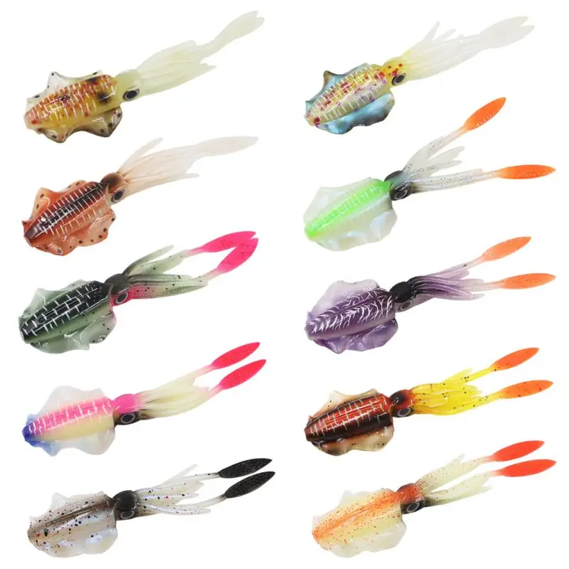 

1pc Fishing Soft Lure 20g 15cm Squid Jig Fishing Lures Octopus Calamar For Sea