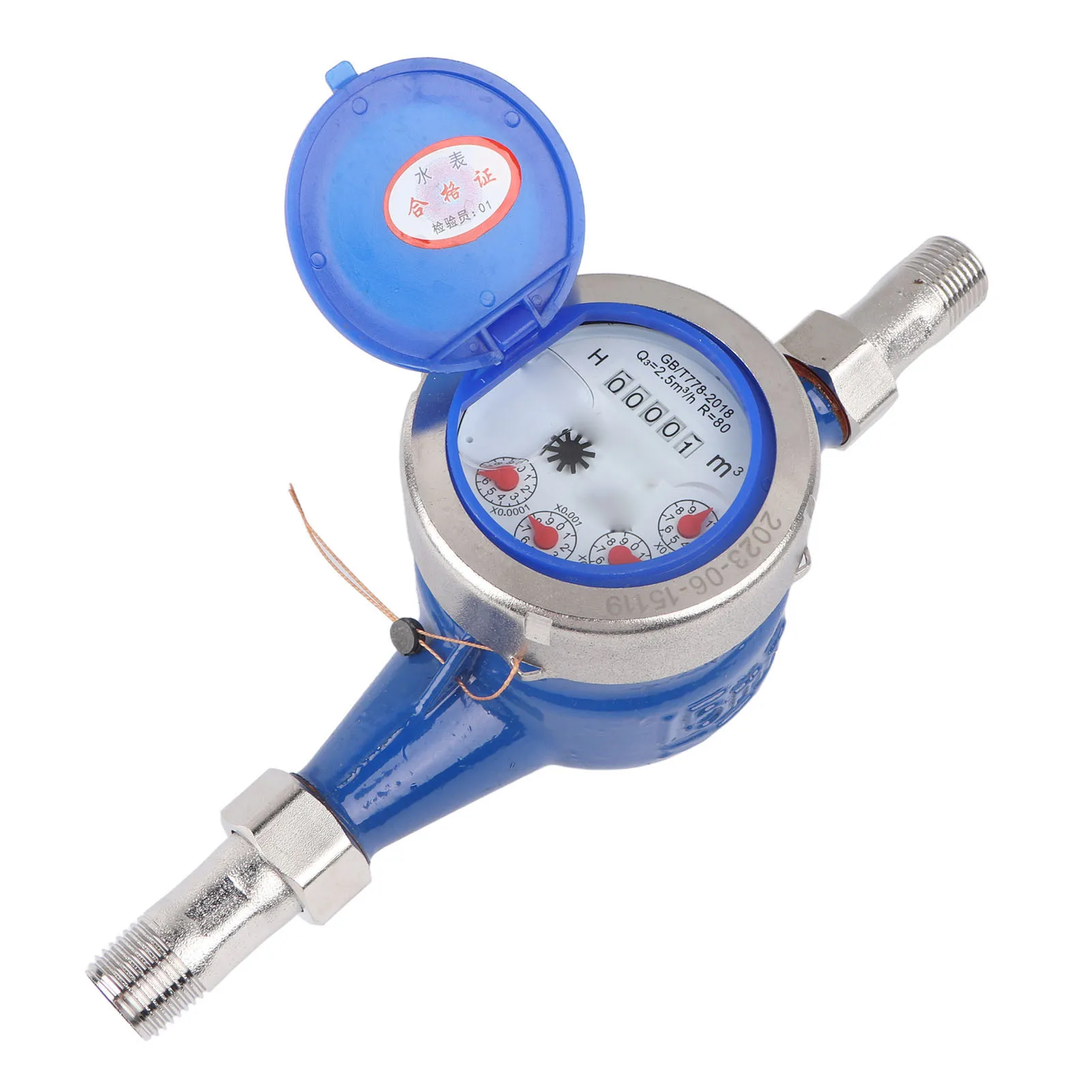 Water Meter DN15 Mechanical Stainless Steel Rotor Type Water Meter for Home Commercial Industry