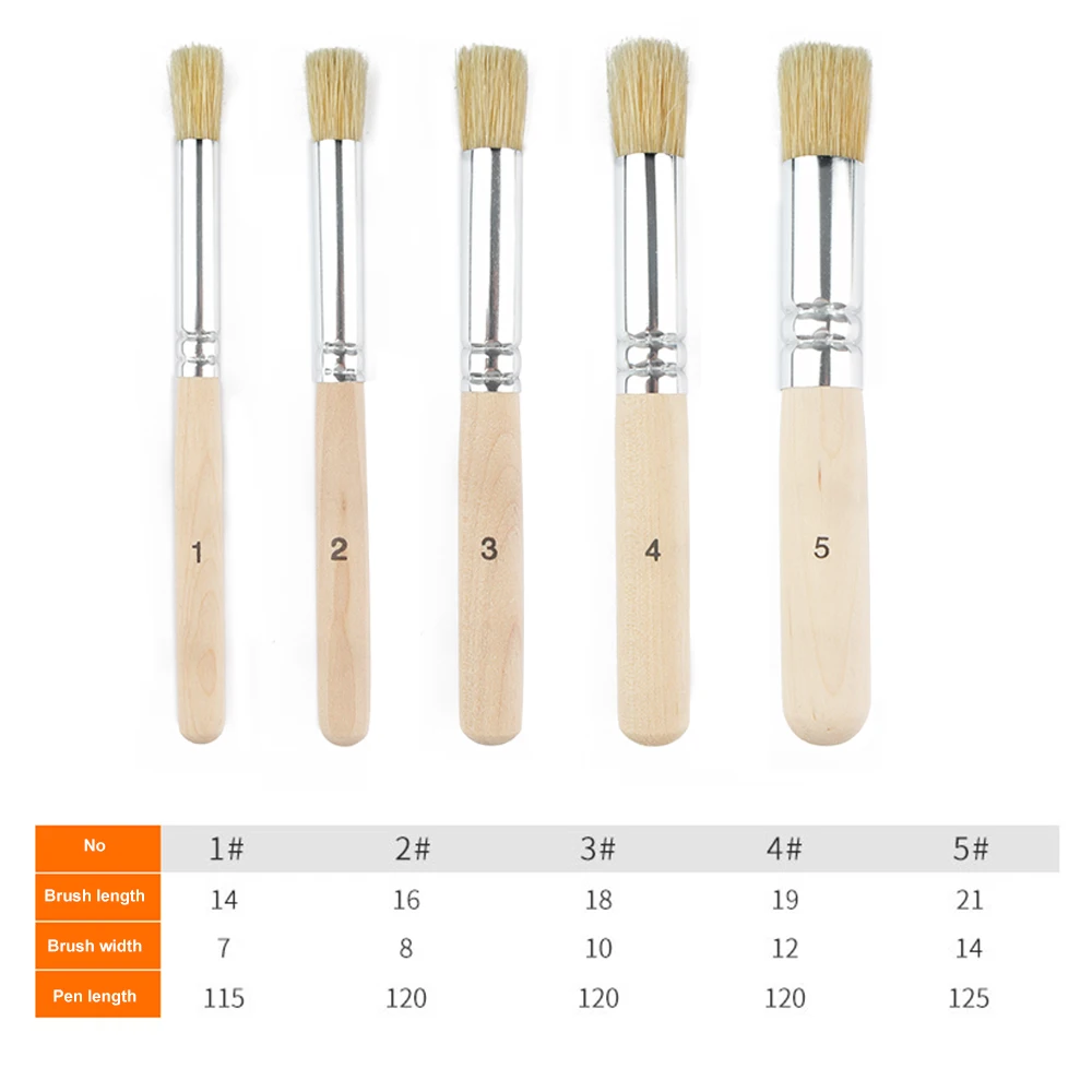 SeamiArt 5Pcs Bristle Paint Brushes Round Head Gouache Watercolor Oil Acrylic Painting Tools Brush Tip Pen for Art Supplies 6