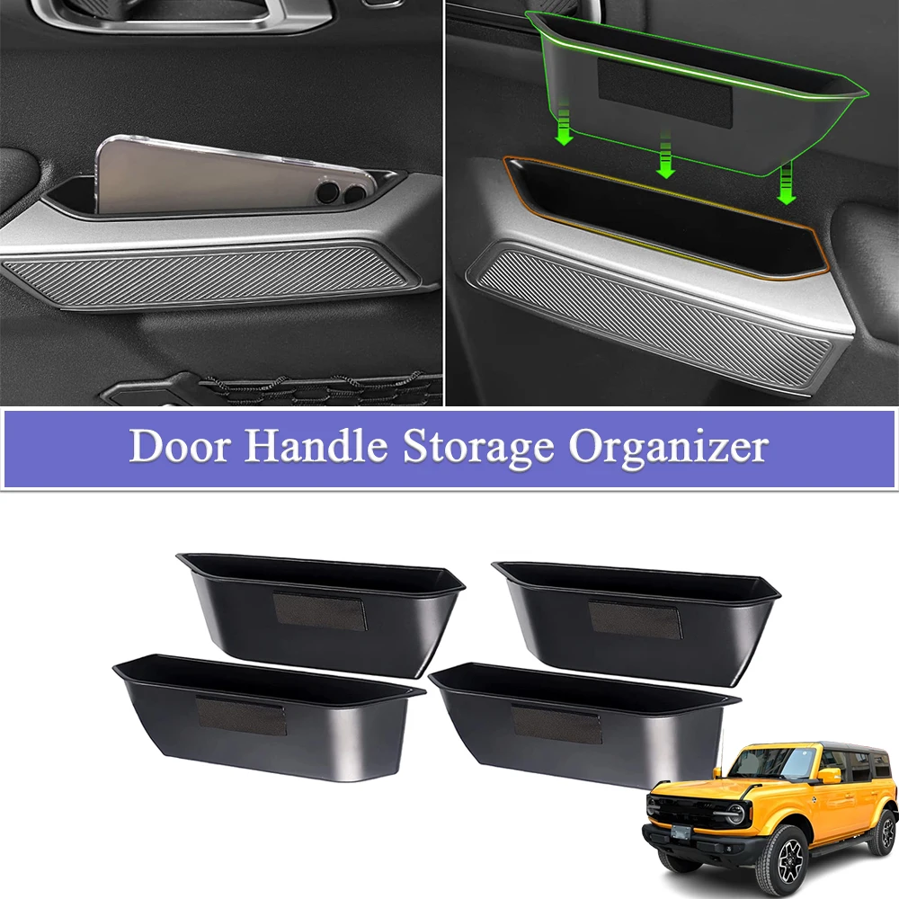 포드 브롱코 2021-2025 2/4도어용 차량 내부 도어 손잡이 수납 정리함 트레이..
