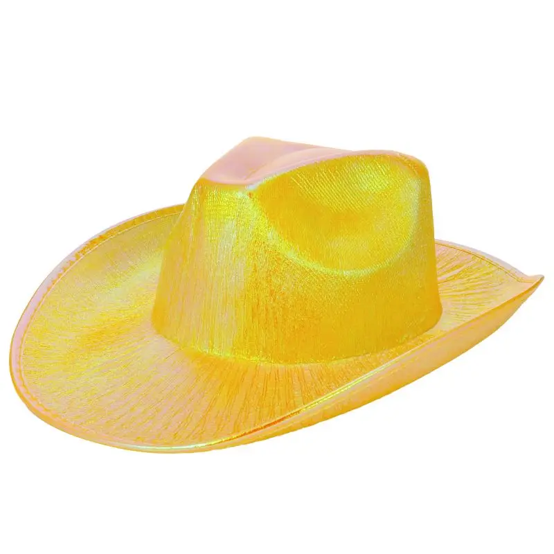 

Jazz Cowgirl Magic Pearlescent Western Wide Brim Hat Bar Party Hat Happy Birthday Party Disco Vintage Dress Up Cowboy Hat