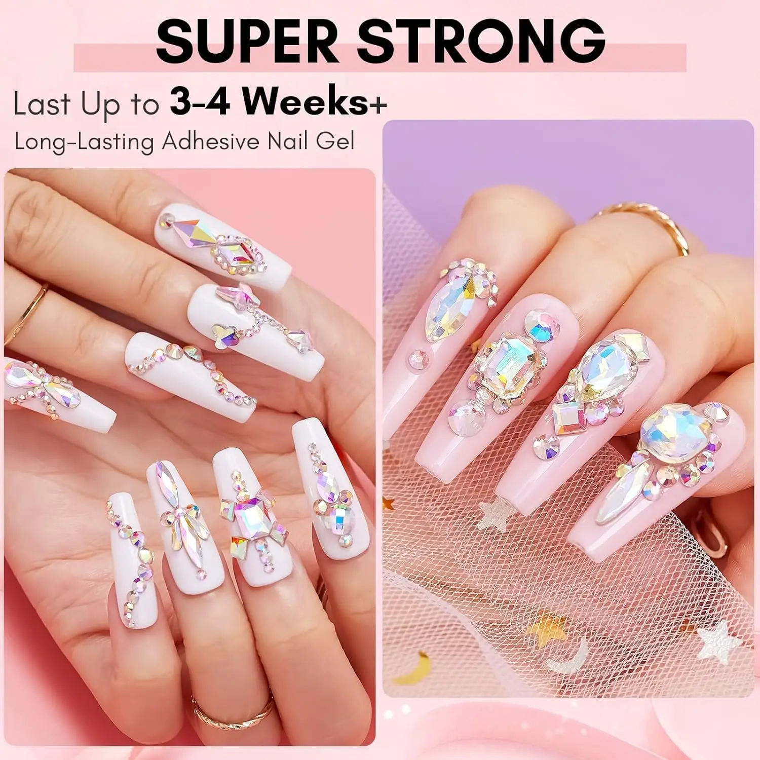 Makartt Nail Rhinestone Glue Gel, Upgrade Gel Nail Glue with Brush Pen Tip Super Strong Adhesive Precise for Nail Charms Crystal 5