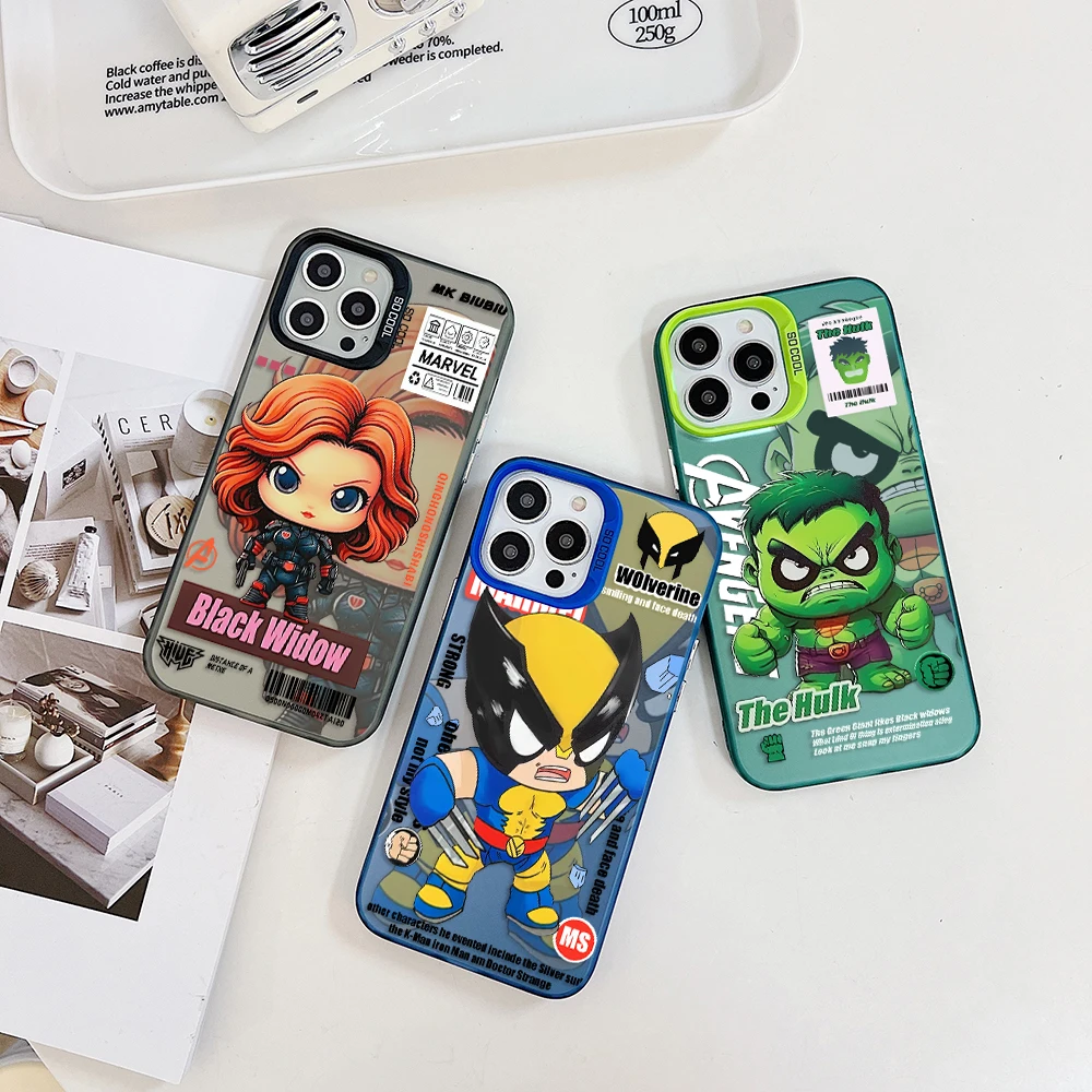 Avengers Hulk Wolverine Black Widow Phone Case Per Samsung A73 A72 A71 A54 A53 A51 A34 A33 A32 A31 A30 A24 4G 5G Hard Pc Cover