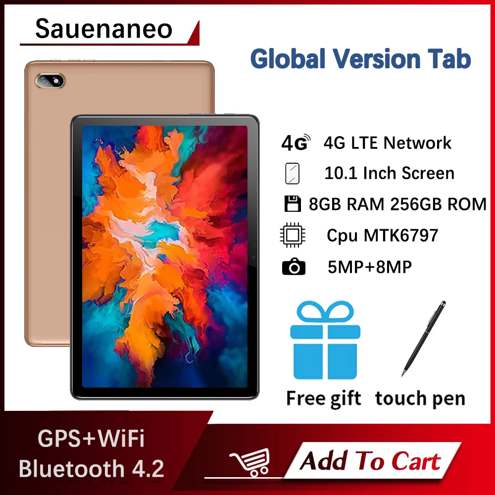 

【Ready Stock】Global Version Tablet 10.1” 1920*1200 HD 8GB RAM 256GB ROM Android 11 4G LTE Phone Call Dual Card Wifi Tab With Pen