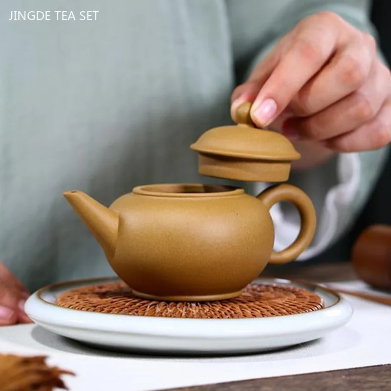 150ml Handmade Yixing Purple Clay Pot Authentic Raw Ore Section Clay Teapot Mesh Filter Beauty Kettle Tea Set Accessories