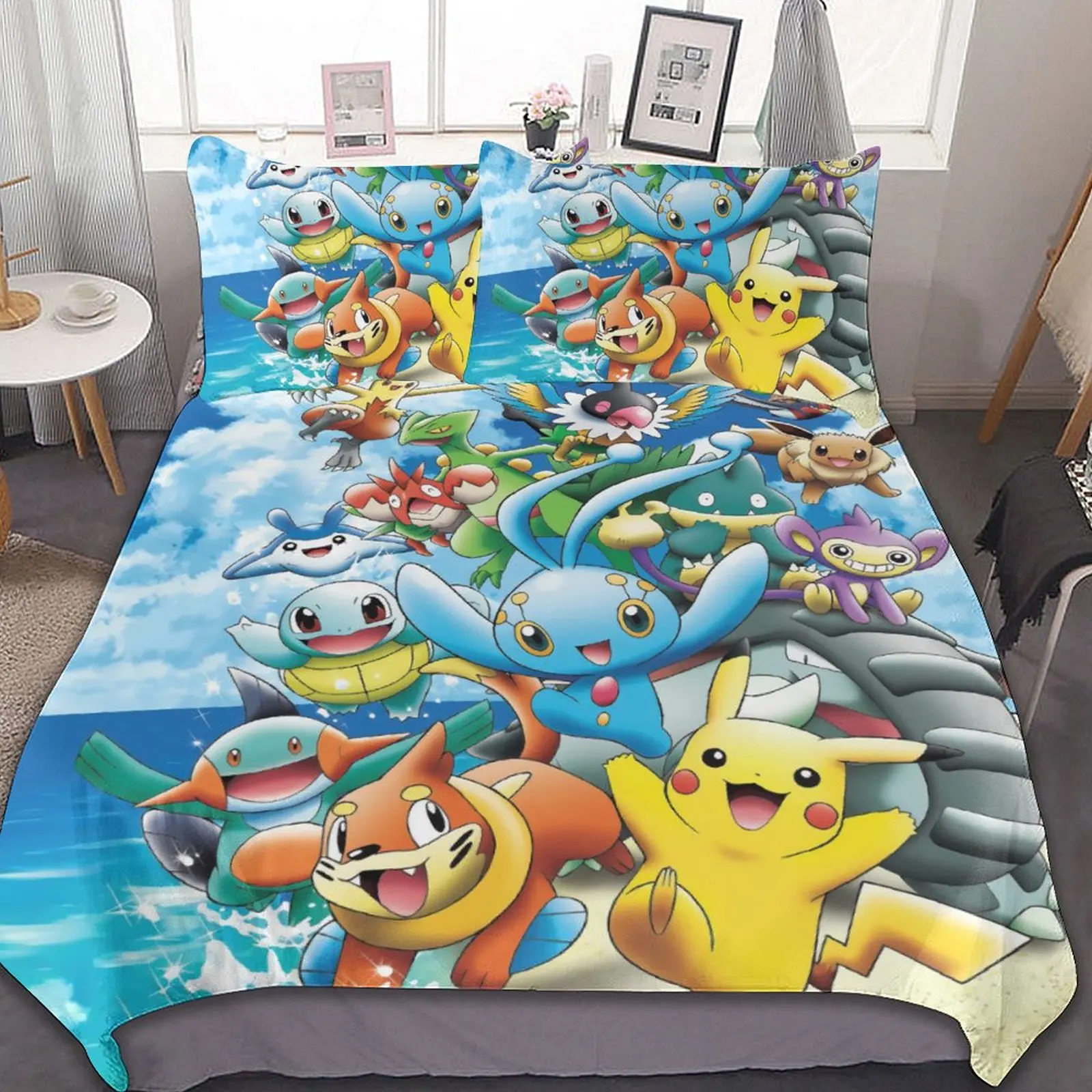 

BANDAI Pokemon Pikachu Bedding Set Quilt Duvet Cover Comforter Pillow Case Bedclothes Children Kid Boy Bed