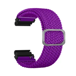 Braided Nylon Elastic Wristband Bracelet 20mm/22mm/26mm - 26  Fenix7X 6X 5X (Purple)