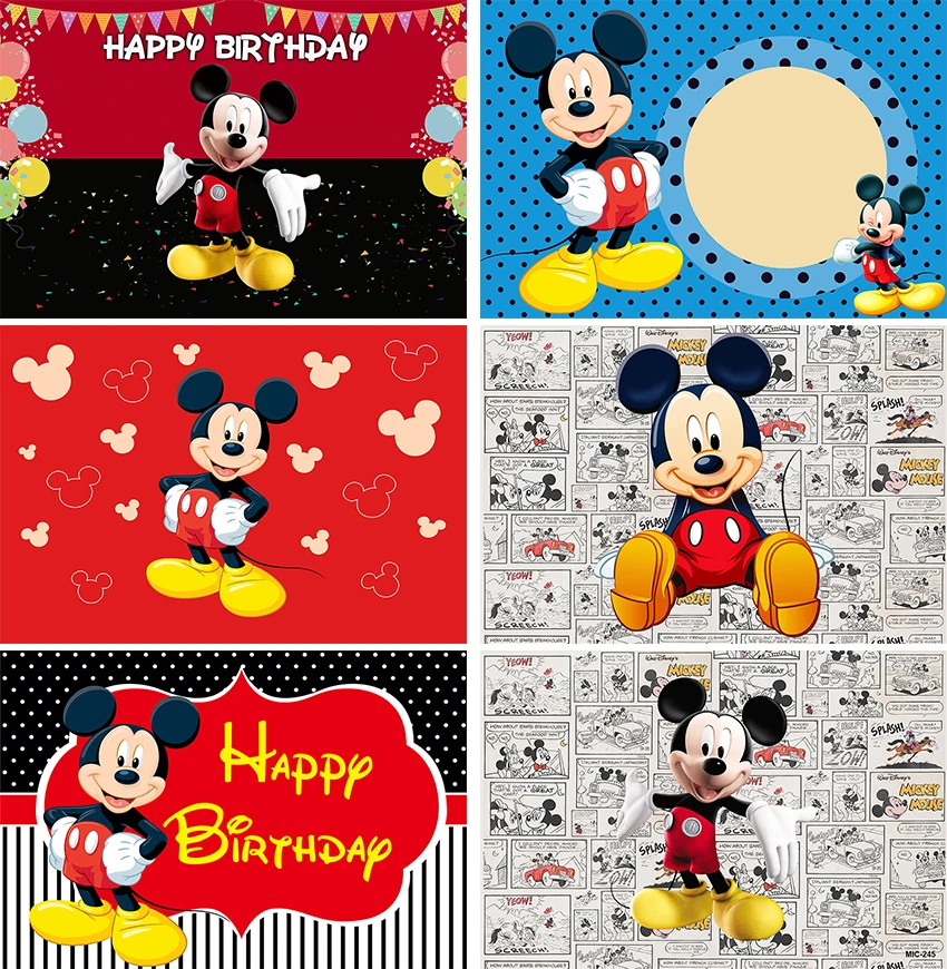 Behoort Slot Spaans Disney Mickey Mouse Fotografie Achtergrond Mickey 1st Verjaardag  Achtergrond Kids Jongens Blauw Decoratie Voor Baby Shower Feestartikelen| |  - AliExpress