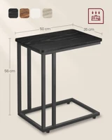 VASAGLE-Table basse mobile, en forme de C, avec roulettes, 35x50x60 cm 2