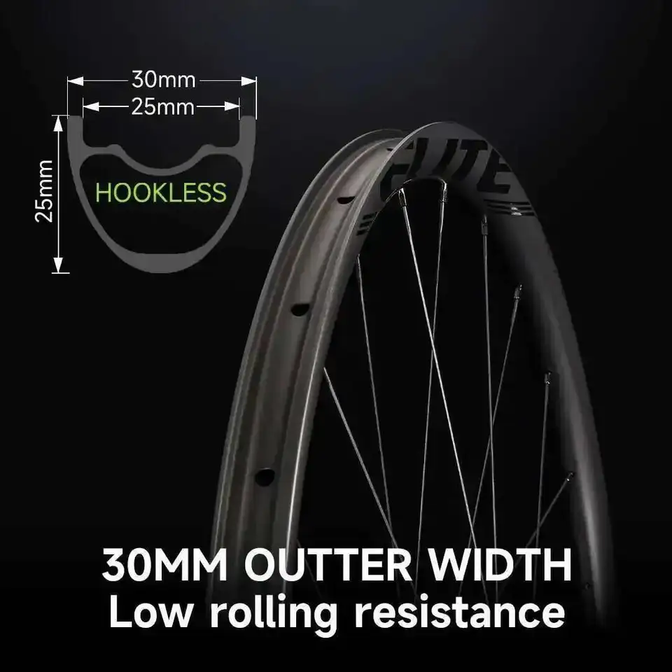 ELITEWHEELS EDGE 2.0 Gravel Wheels Ultralight 1260g 700C Carbon