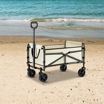 Portable Big Tank Wheels Beach Wagon All-steel Thickened Heavy Duty Foldable Wagon Large Capacity Cart Shopping Trolleys Cart