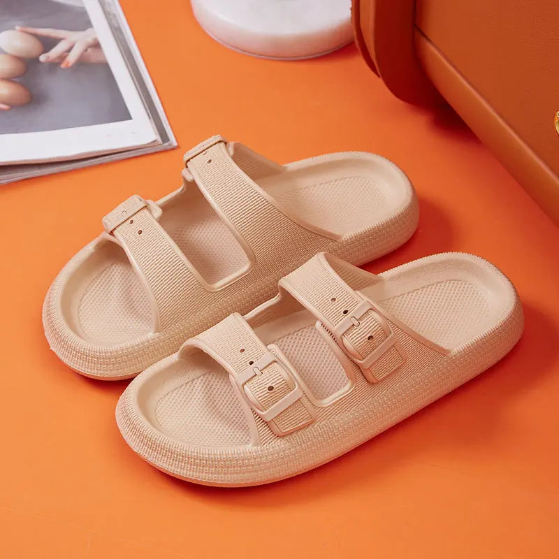 Two Strap Cloud Buckle Women Slides - true deals club