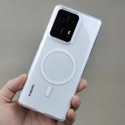 Clear Acrylic Shockproof Phone Cover with Magnetic Wireless Charging Compatibility for Xiaomi 11 Pro (Clear)