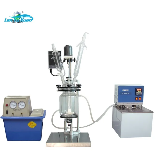 250 ml glass reactor jacketed  double layer with agitator