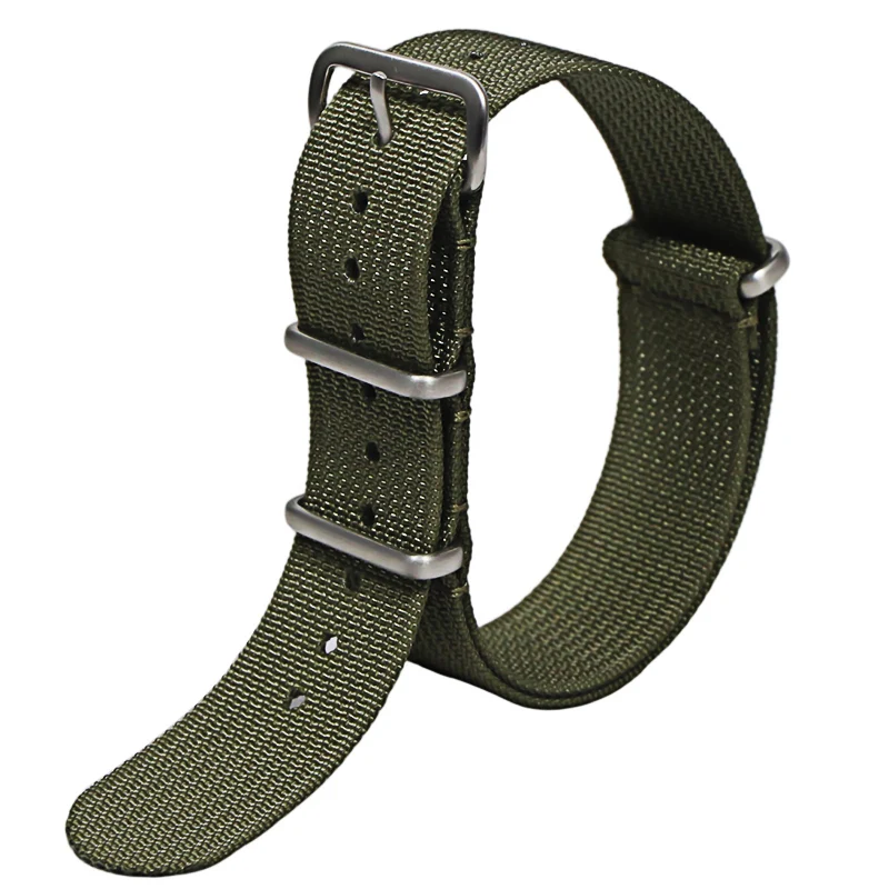 Rugged Retro Ribbed Nylon Military Watch Strap