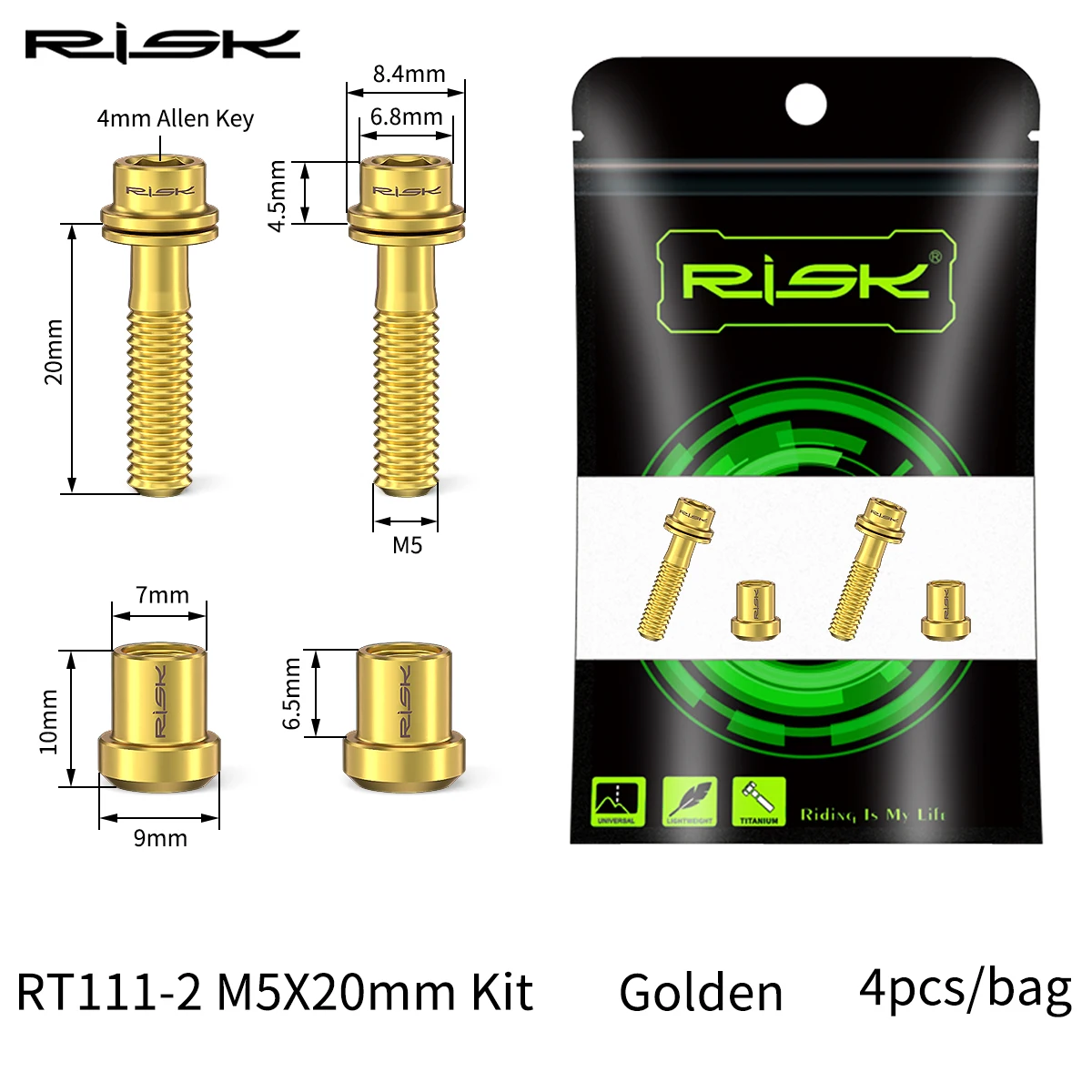 Lot De 2 Vis Pour Potence De Vélo – Titane – 0,9x1cm – Ultralégères – VTT