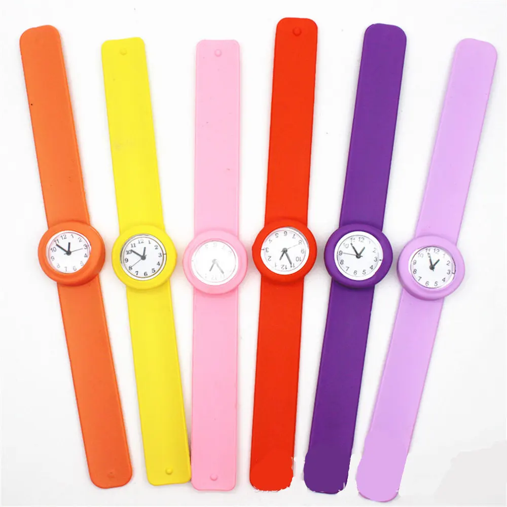 New Boys Girls Solid Color Kids Digital On Wristwatch Watch LED Silicone Watches 2024 Slap Snap Children