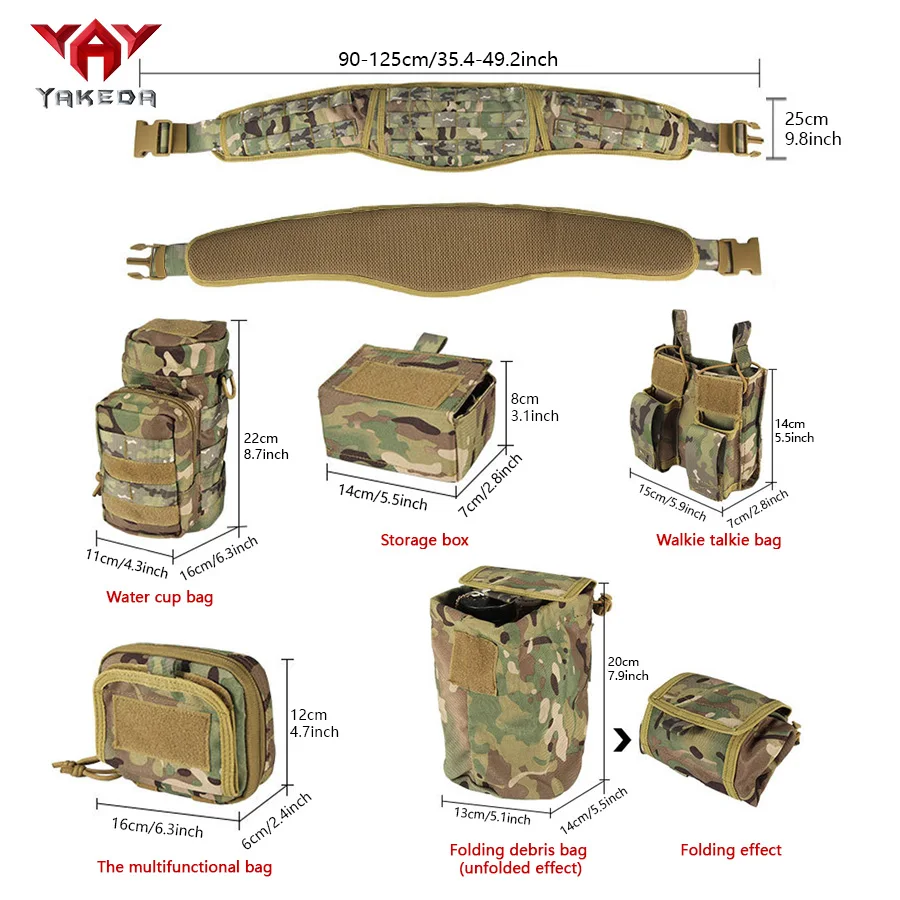 Camouflage Training Waist Cover Outdoor MOLLE Belt Multi Functional