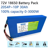 Nouveau 72V 12Ah-30Ah 18650 batterie 50A BMS 100% capacité réelle 3000W moteur haute puissance pour moto électrique Tricycle Scooter 1