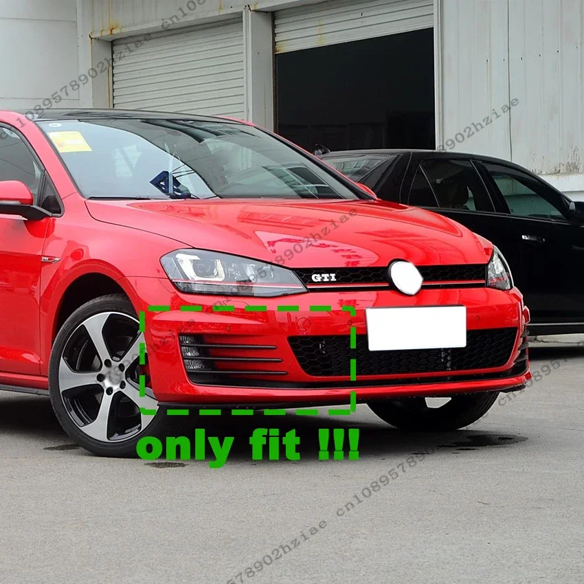 VW 골프 MK7 GTI 2013-2017 용 블랙 프론트 범퍼 에어 나이프 바디 키트 안개등 커버 에어 벤트 트림 플랩 카나드 자동차 액세서리