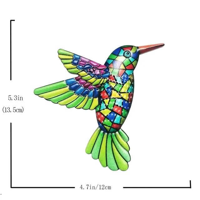 1 Db Vasművészet Kolibri Otthoni Dekoráció Fali Művészet Függő Hardver Kézműves Medál Fém Fal Art Kert - Image 2