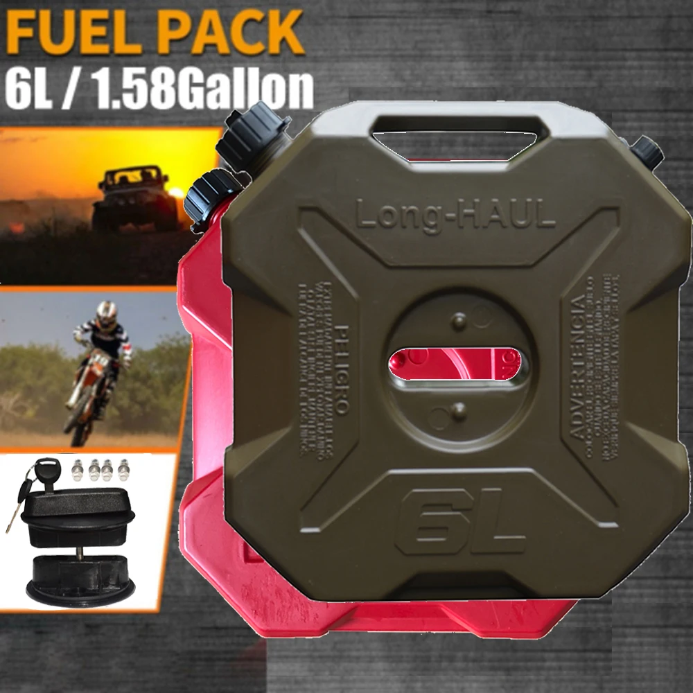 6L Portable Jerry Can Gas Fuel Tank Plastic Petrol Car Gokart Spare Container Gasoline Petrol Tanks Canister Motorcycle petrol can,motorcycle fuel container
