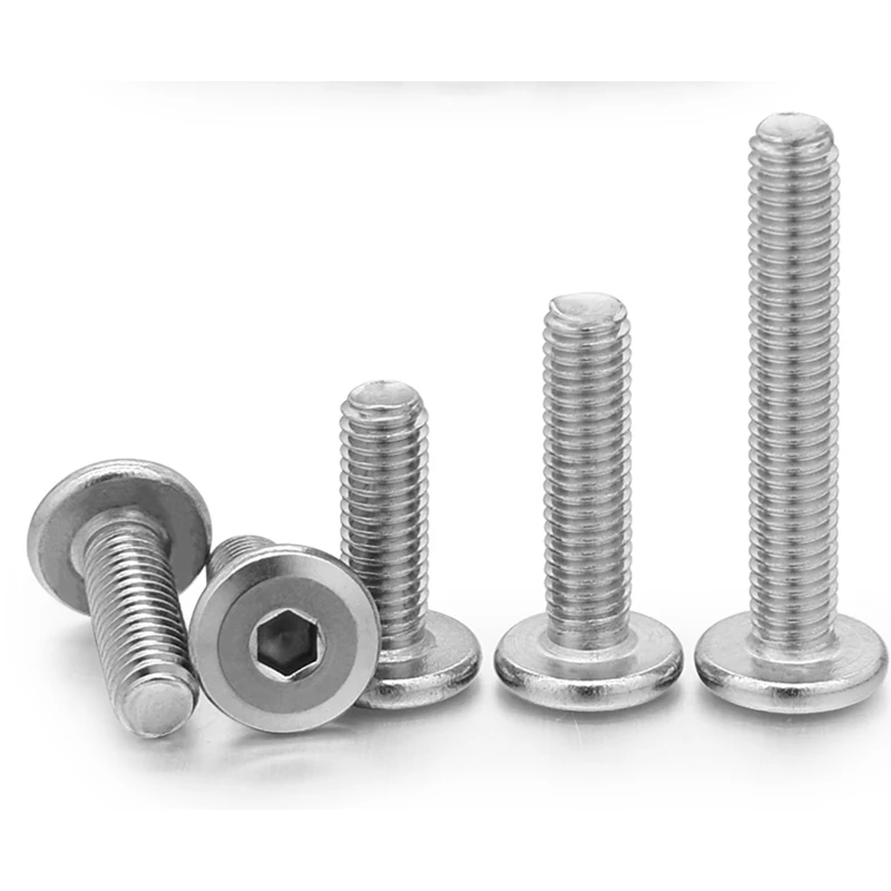 Socket Cap Head Screw 10pcs/lot 304 stainless steel chamfered hexagon socket screws M3 M4 M5 M6 M8 beveled edge furniture screws connecting bolts socket cap head screw