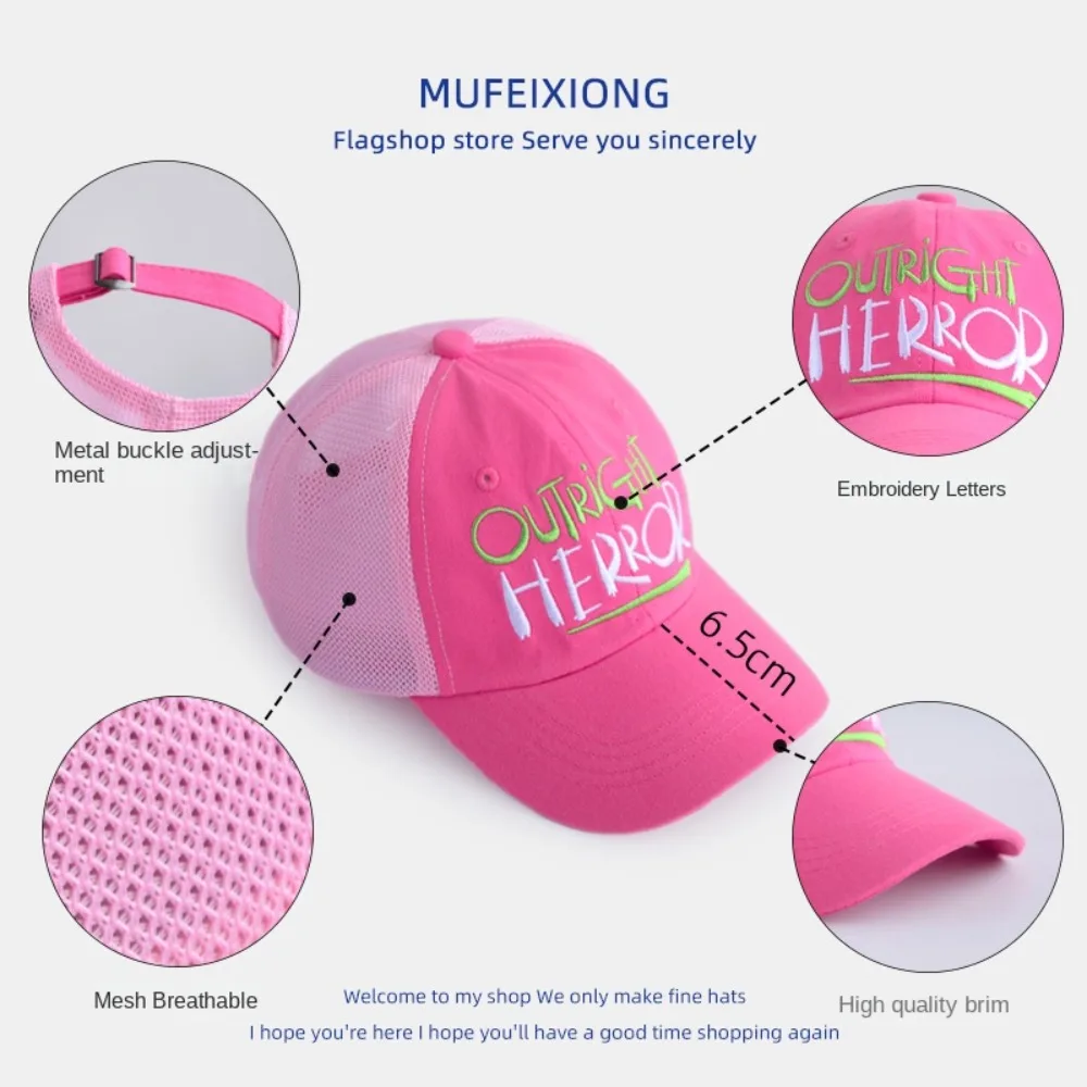 Korean Style Children Candy Color Baseball Hat Letter Embroidery Quick-dry Kid Summer Sun Hat Anti-UV Tennis Hat