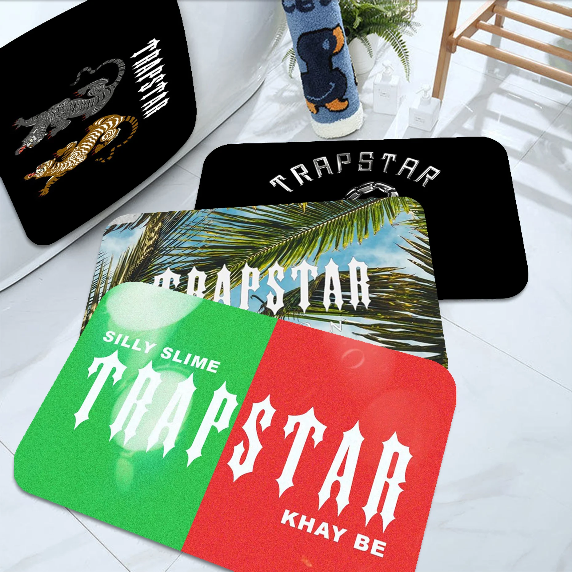T-Trapstar Logo Tappetino Tappetino Stile Nordico Casa Zerbino Bagno-Tappetini Wc Camera Da Letto Hotel Decor Mat