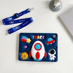 Children's Rocket Stand Tablet Cover - Cute and Durable Protection - Tab A 8.0 SM - T290 (With Straps)