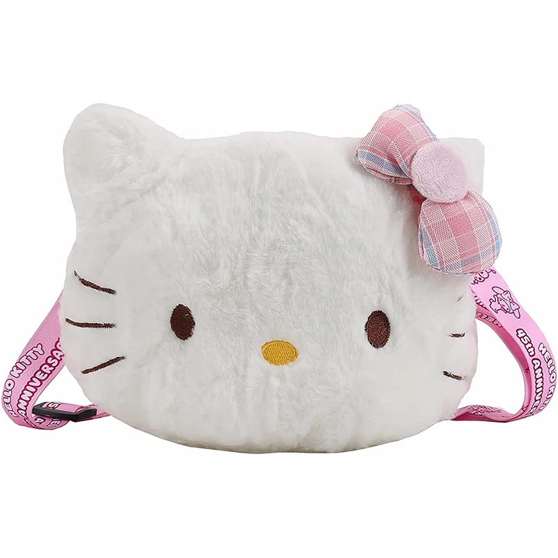 

Kawaii Sanrios Hello Kitty Симпатичный плюшевый кросс-боди кошелек для девочек кавайная сумка через плечо с бантом