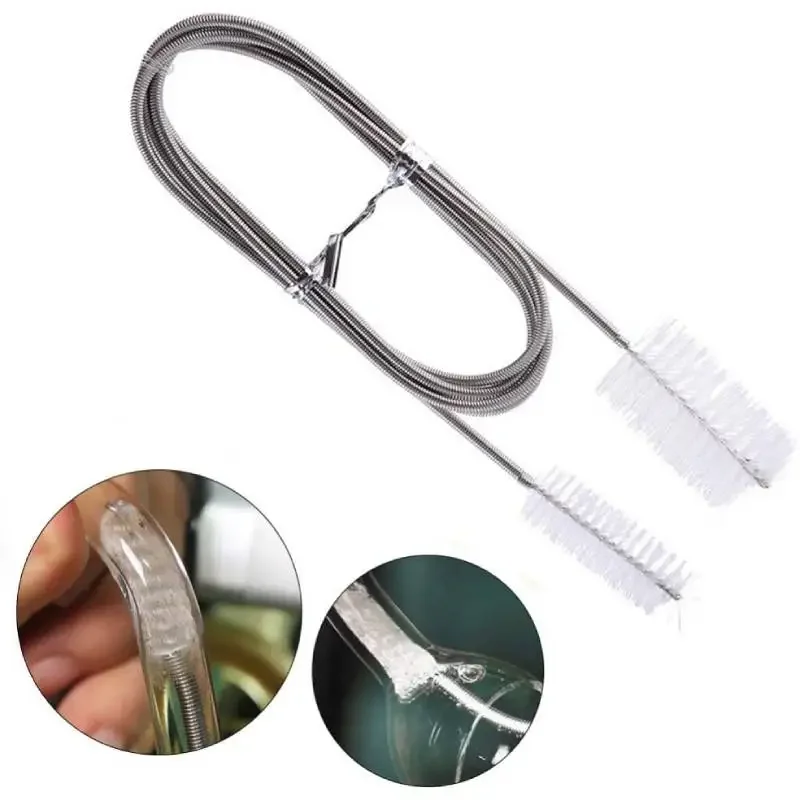 Aquarium Cleaning Brush Flexible Double Ended Fish Tank Tubes Filters Pipe Brush Cleaners Stainless Steel Aquarium Filter aquarium cleaning brush