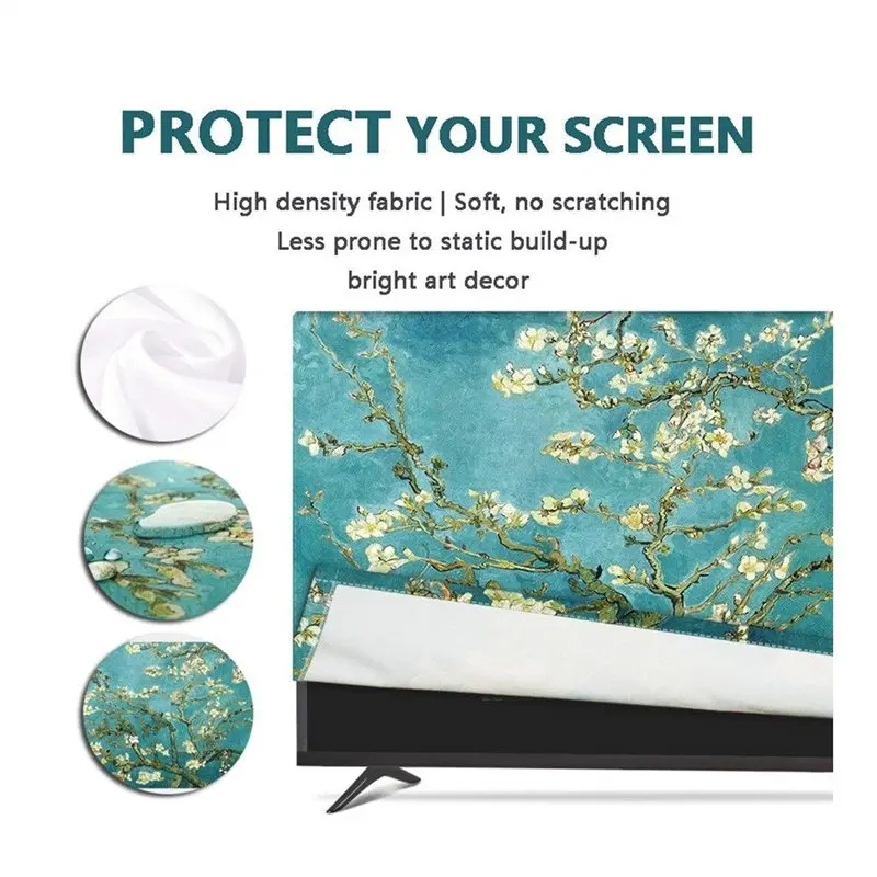 Tv Cover GoodTop TV Cover Protection Dust Cover Household Hanging LCD TV Dust Cloth 19-70 Inches Living Room Decoration for Televisions