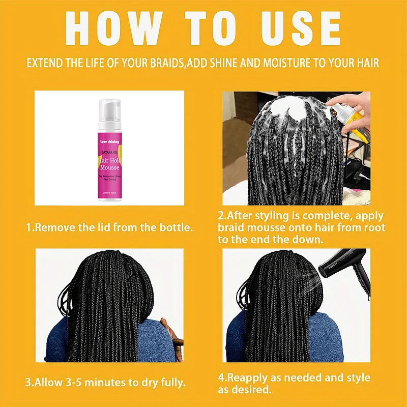 BATANA OIL Curl Mousse Styling Curly hair Mousse Styling Hair foam mousse