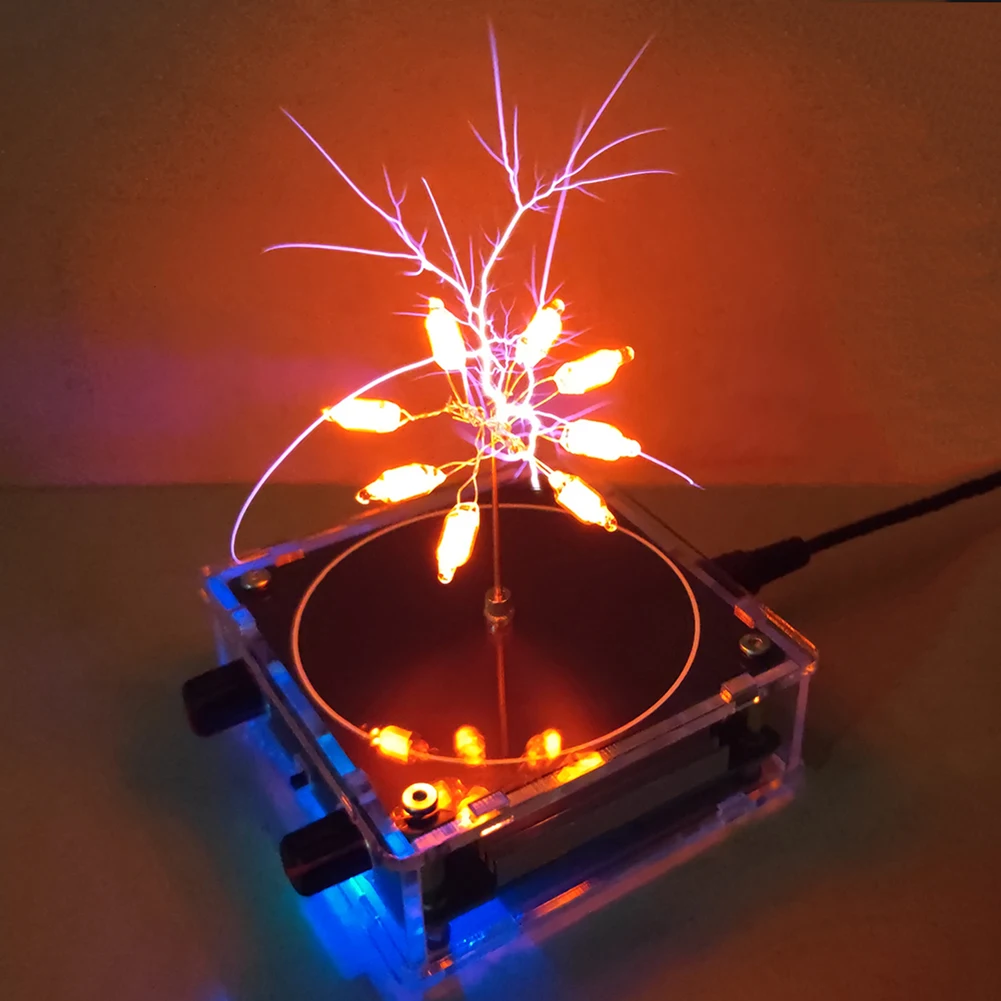 New Bluetooth Tesla Music Tesla Coil Speaker Wireless Lighting AC110-240V 50/60Hz High Voltage Pulse Electric Arc Generator