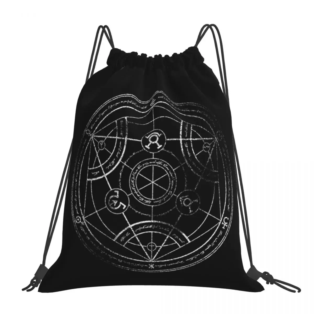 

Human Transmutation Circle - Chalk Backpacks Drawstring Bags Drawstring Bundle Pocket Sundries Bag BookBag For Travel School