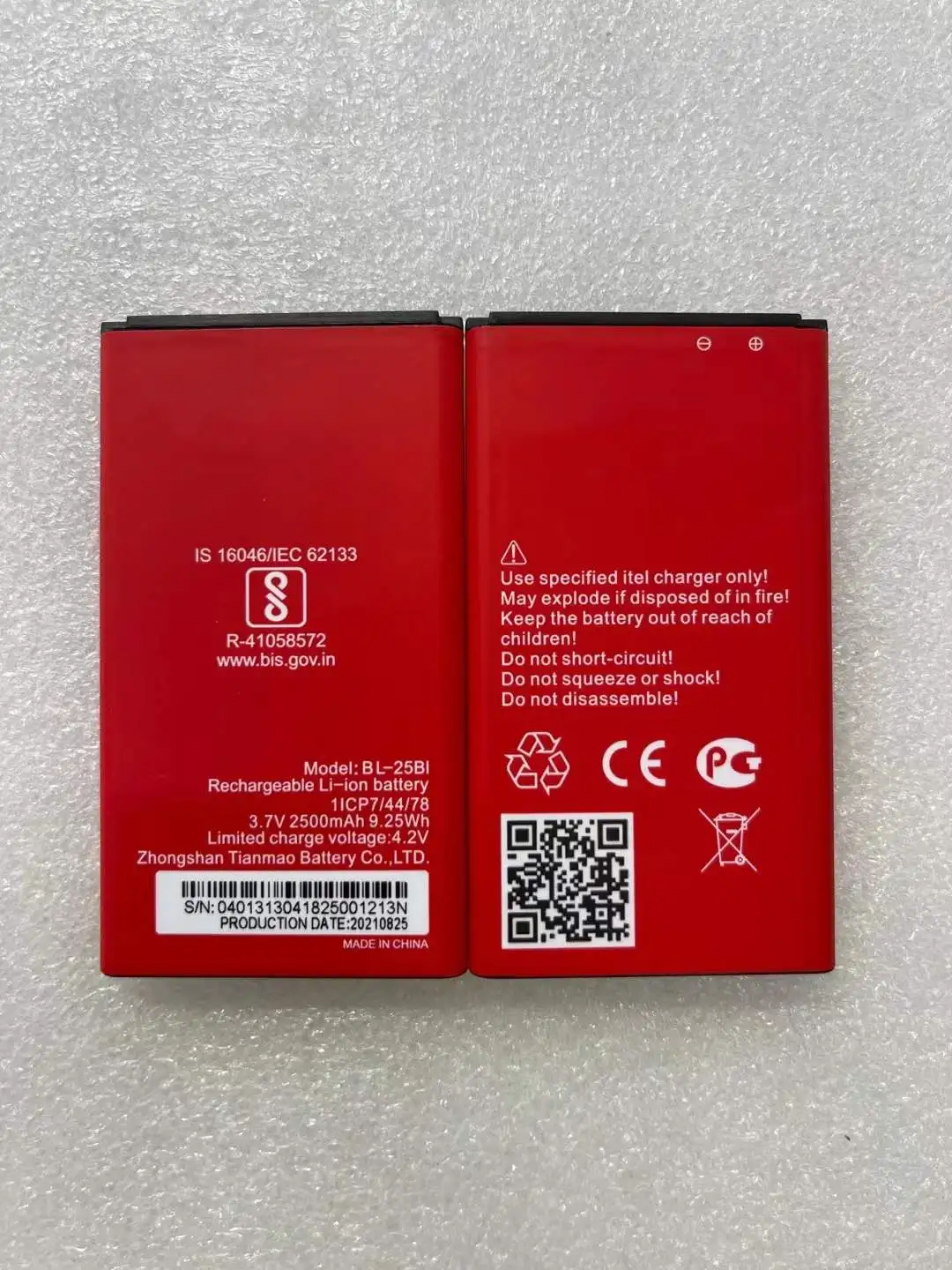 

100% Original New 3.7V 2500mAh 9.25Wh BL-25BI Replacement Battery For itel BL-25BI mobile phone high quality Li-ion bateria