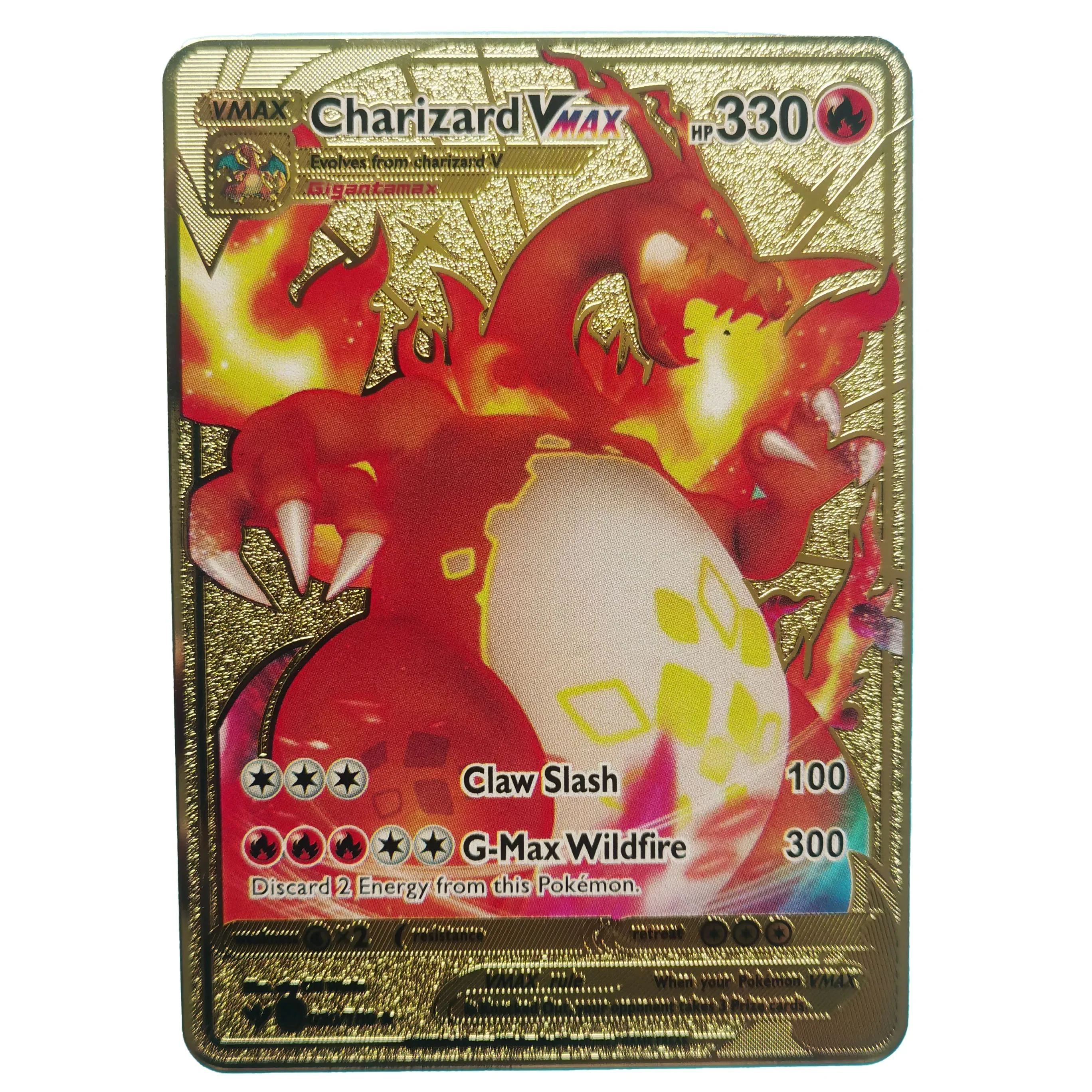 thumbnail image 1 of NEW English Metal Card Anime Pikachu Charizard Mewtwo Blastoise Vmax Shiny Letters Game Collection Card Kids Toy Gifts, 1 of 5