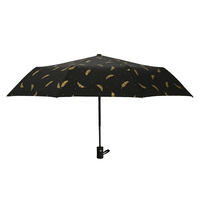 Teljes Automatikus Arany Toll Fekete Ragasztó Fényvédő Esernyő Férfiak És Nők Számára Parasol Esernyők Paraguas Parapluie Sombrillas - Image 5