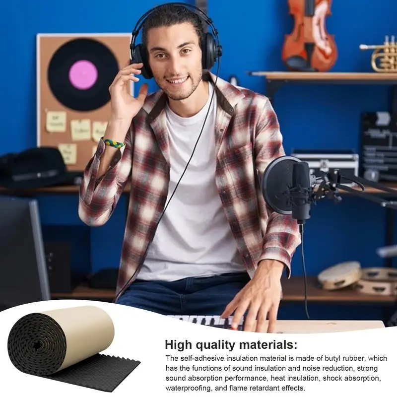 Soundproofing and Heat Insulation Foam Panels - Self-Adhesive Acoustic Barrier