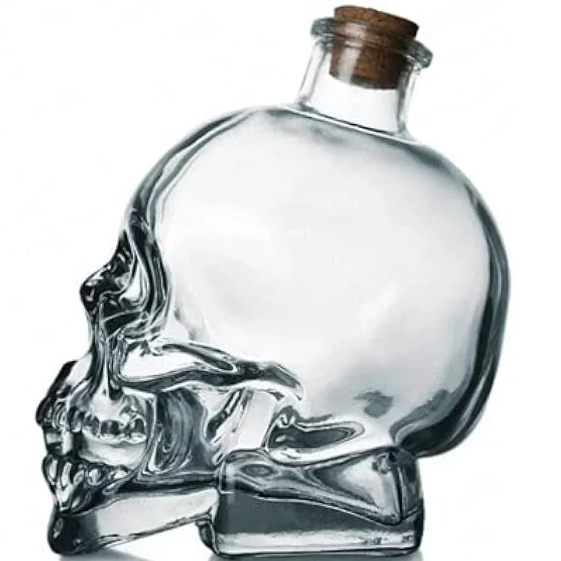 Skull Mason Jar for Vodka Skull Decanter Lead-Free Glass Crystal 3D Bottle with Cork Stopper whiskey decanter set wine aerator decanter